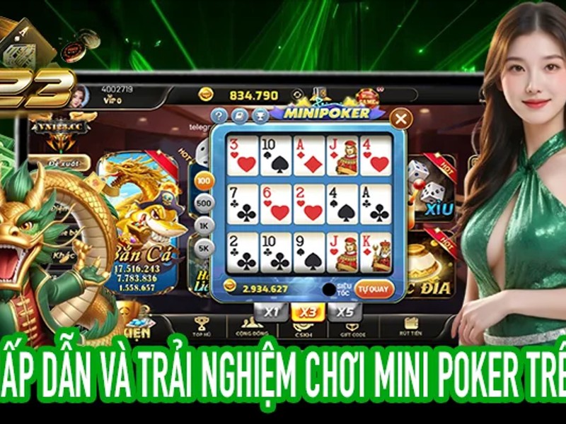 Hình ảnh bàn poker với các lá bài và chip
